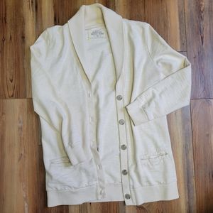 J. Crew Rumpled French Terry Beige Cardigan